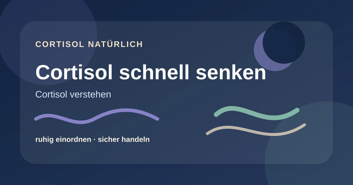 Cortisol schnell senken: was kurzfristig beruhigen kann und wo Grenzen liegen